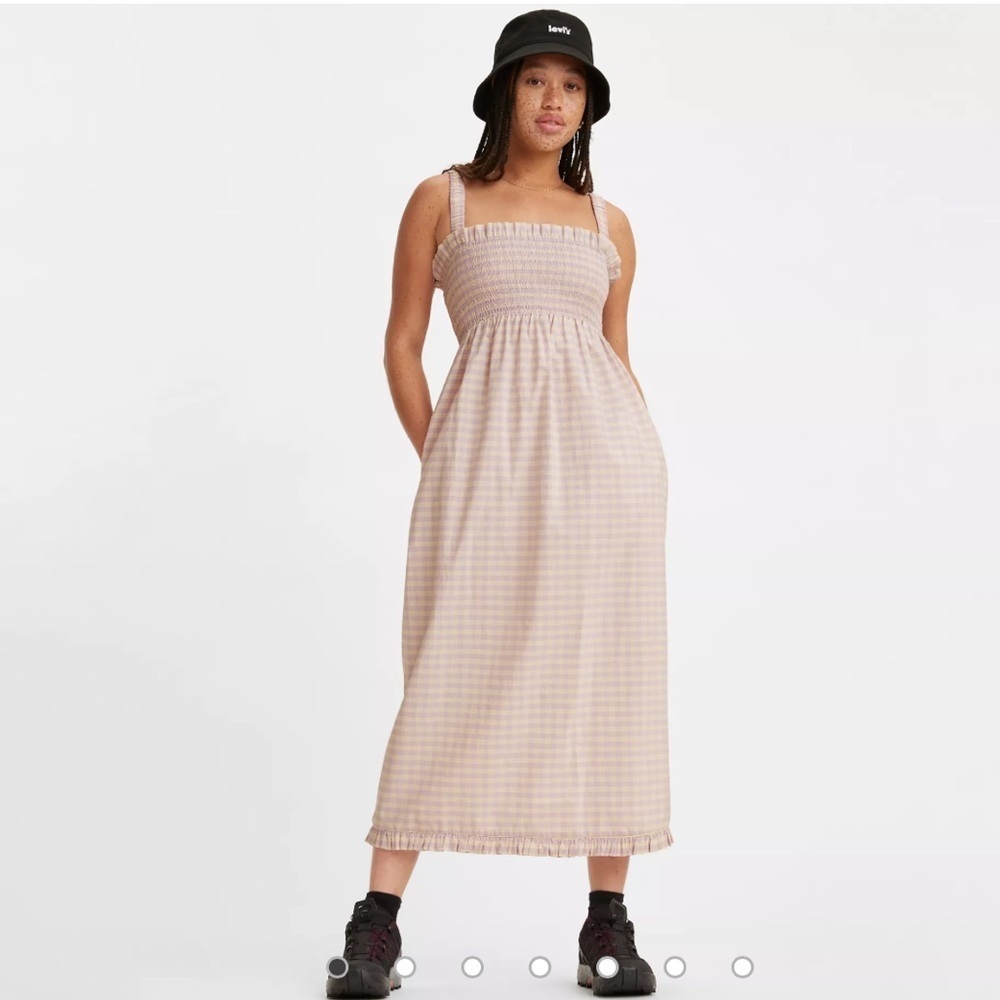 Levi’s TANNER SCRUNCHIE DRESS Size S Lavender/Pale Yellow